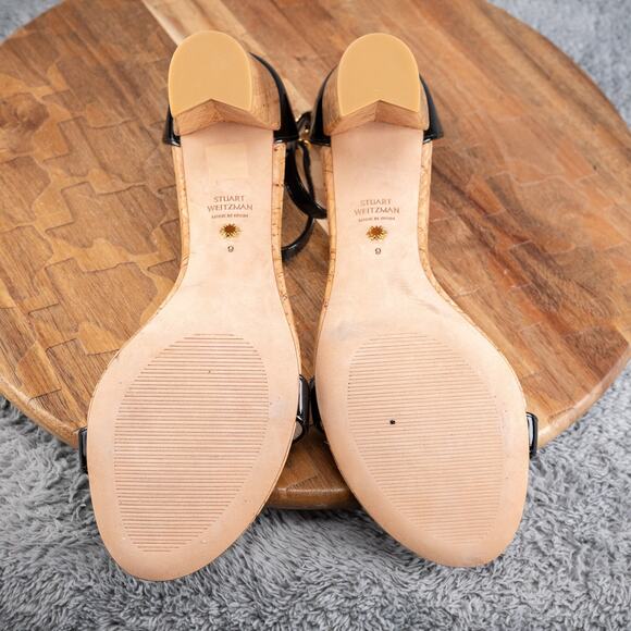 Stuart Weitzman Nearly Nude Open Toe Heels Cork Size 6 US. - Picture 5 of 6